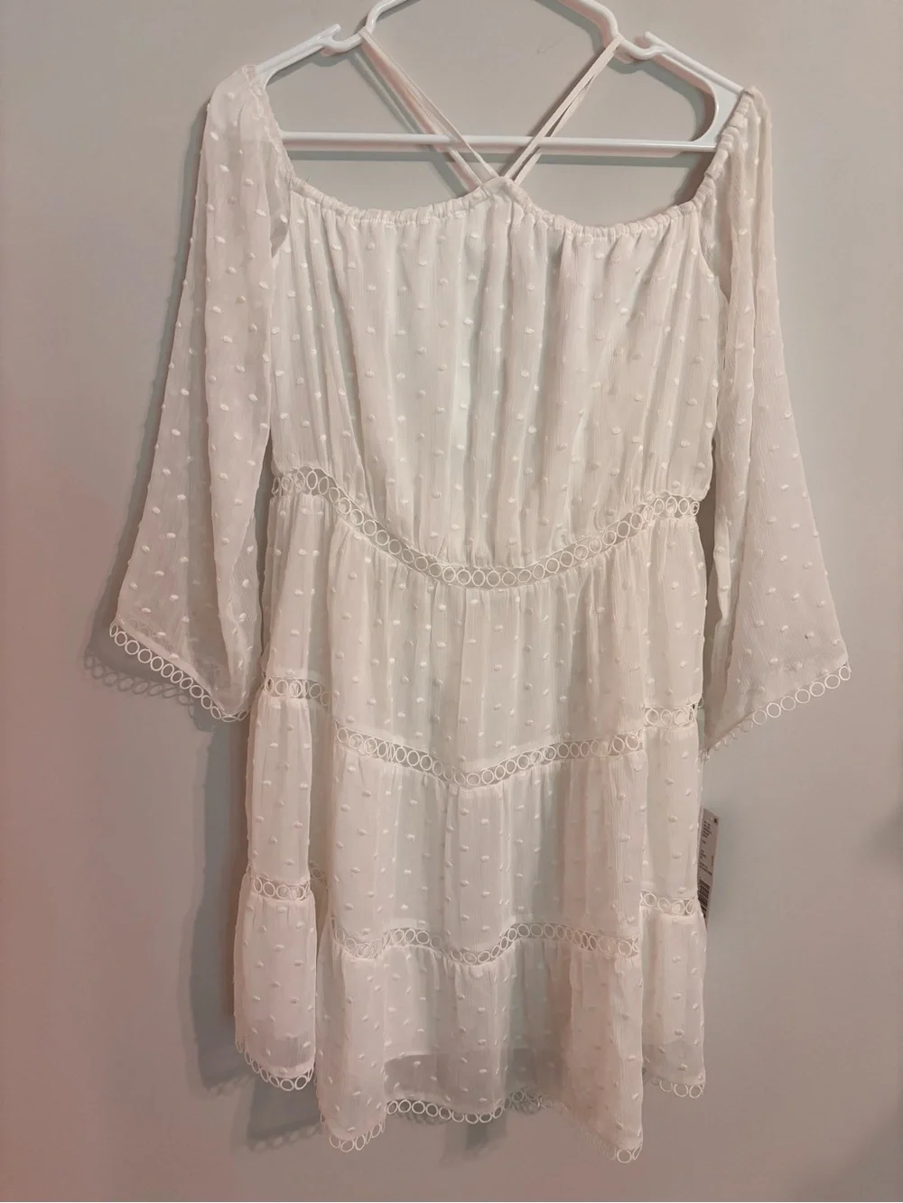 GIANNI BINI NWT Melanie White Long Sleeve Dress - Picture 2 of 12